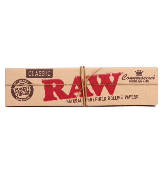 Raw Connoisseur Kingsize Slim Rolling Papers+Tips 32 pack